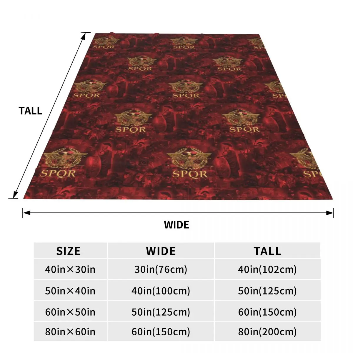 Gold Roman Imperial Eagle SPQR Blankets Soft Warm Flannel Throw Blanket Plush for Bed Travel Home Couch