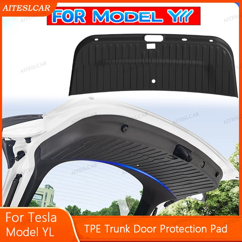 

For Tesla Model Y L Launch 2026+ Juniper Rear Trunk Door Anti-dirt Mat TPE Trunk Tailgate Protection Pad Car Accessories