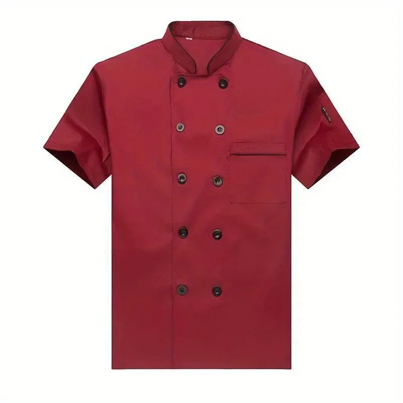 

Breathable Short Sleeve Chef Uniform for Men in Solid Color for Restaurant Hotel and Kitchen Restaurant