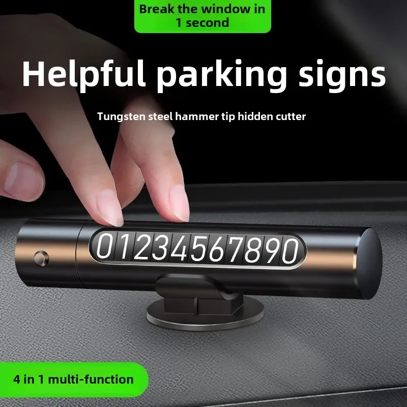 

Car Safety Hammer, Multi-functional Car-mounted Temporary Self-safety Hammer, Escape Broken Window Artifact, in-car Parking Sign