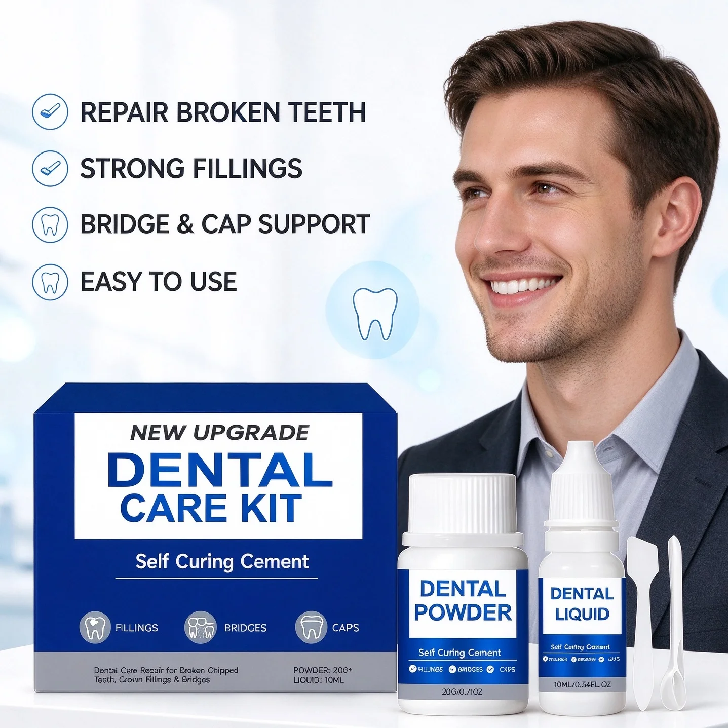 DIY Tooth Repair Kit for Broken Teeth Moldable Thermal Beads Temporary Filling Material Teeth Gap Repair Oral Care Kit