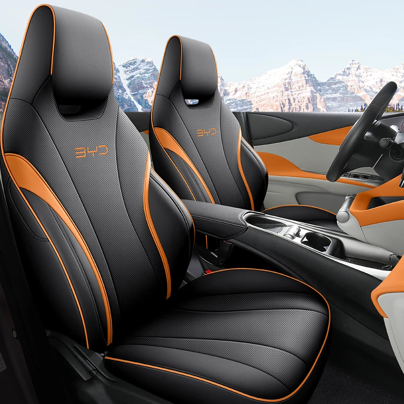 BYD Dolphin 5‑Seats Full Surround Faux Leather Car Seat Covers, Durable Auto Interior Protective Seat Cushion Kit