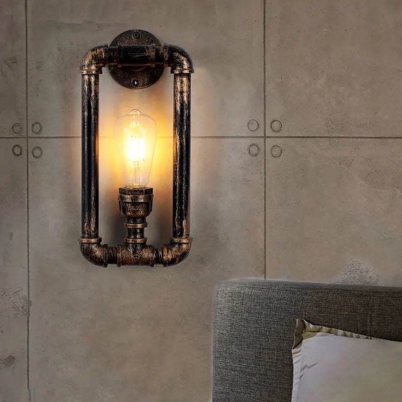 

Retro Loft Wall Lamp Pipe Wall Sconce Vintage Indoor Light Edison E27 Light Aisle Corridor Restaurant Cafe Wall Lamp