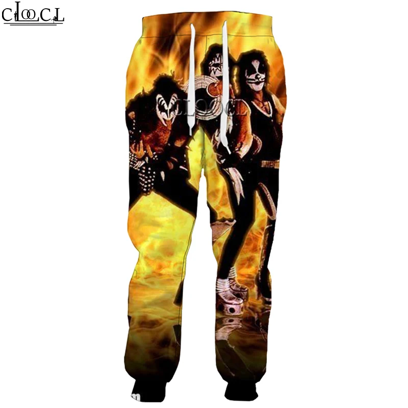 HX 2021  New Hip Hop Rock Metal Kiss Band 3D Print Men Women Fashion Pants Unisex Casual Wild Harajuku Sweatpants Trousers