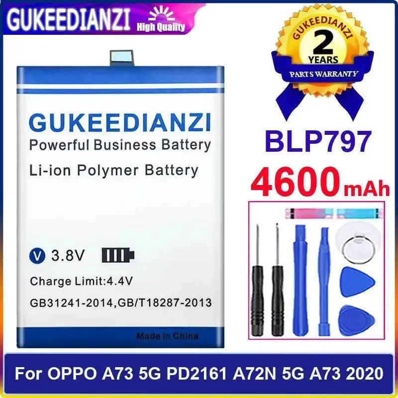 

Mobile Phone Battery Reliable Replacement 4600Mah Fast Charging For Oppo A73 5G PD2161 A72N 2020 BLP797