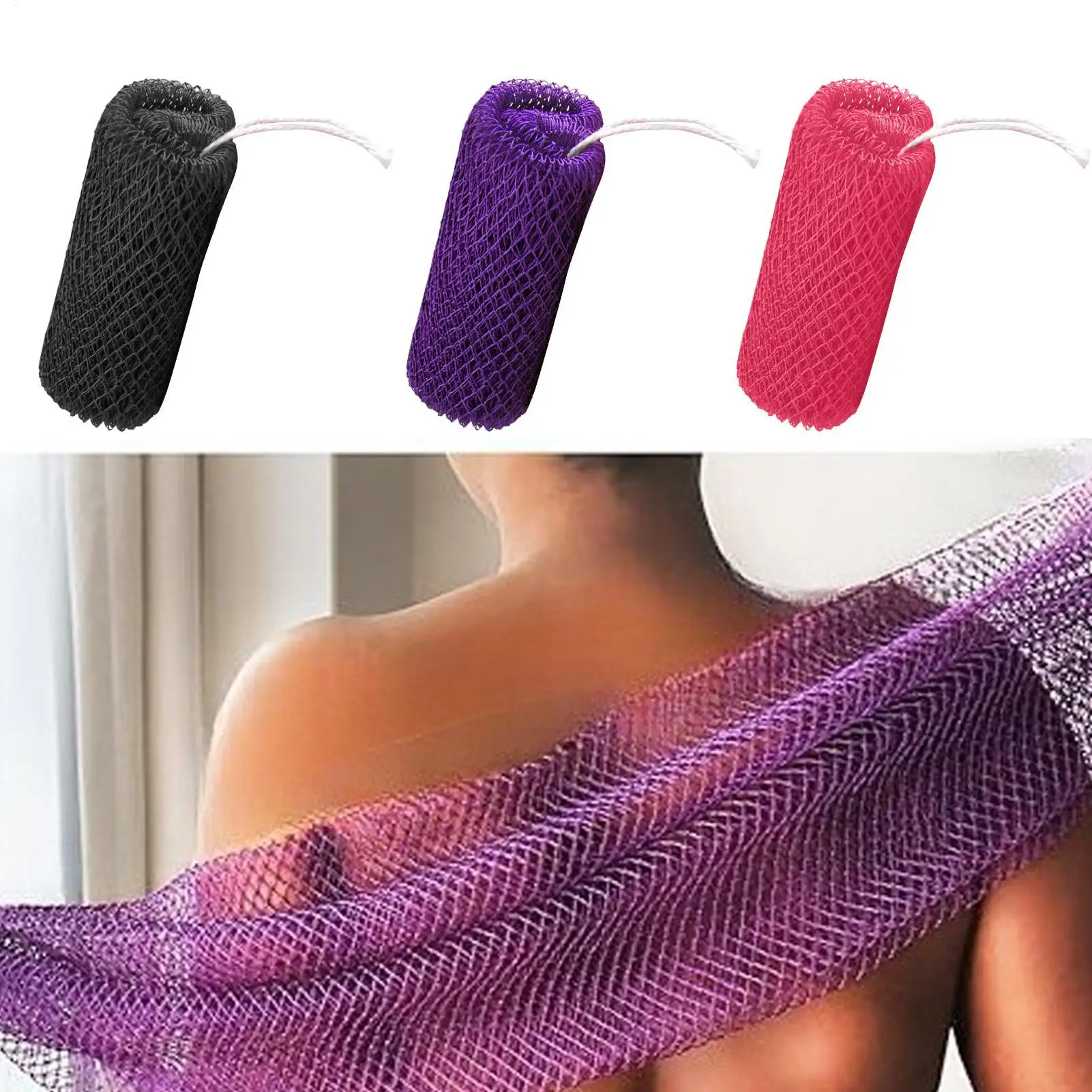 African Net Bad Schwamm Körper Schrubben Werkzeug Peeling Waschlappen Dusche Schaum Handtuch Haut Glätter Doppel Seite Luffa Handtuch