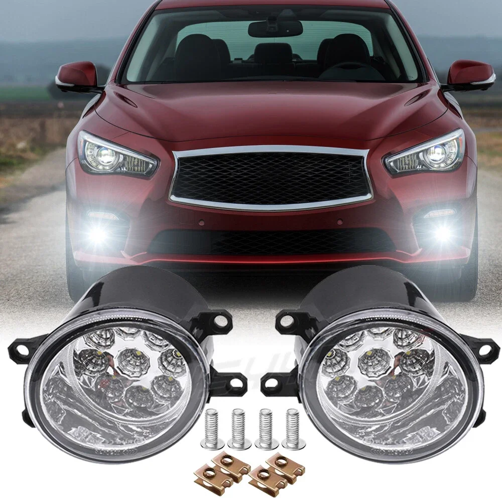 

Front Bumper LED Fog Light Lamp LH & RH Pair for 2014-2020 Infiniti Q50 QX60 QX80