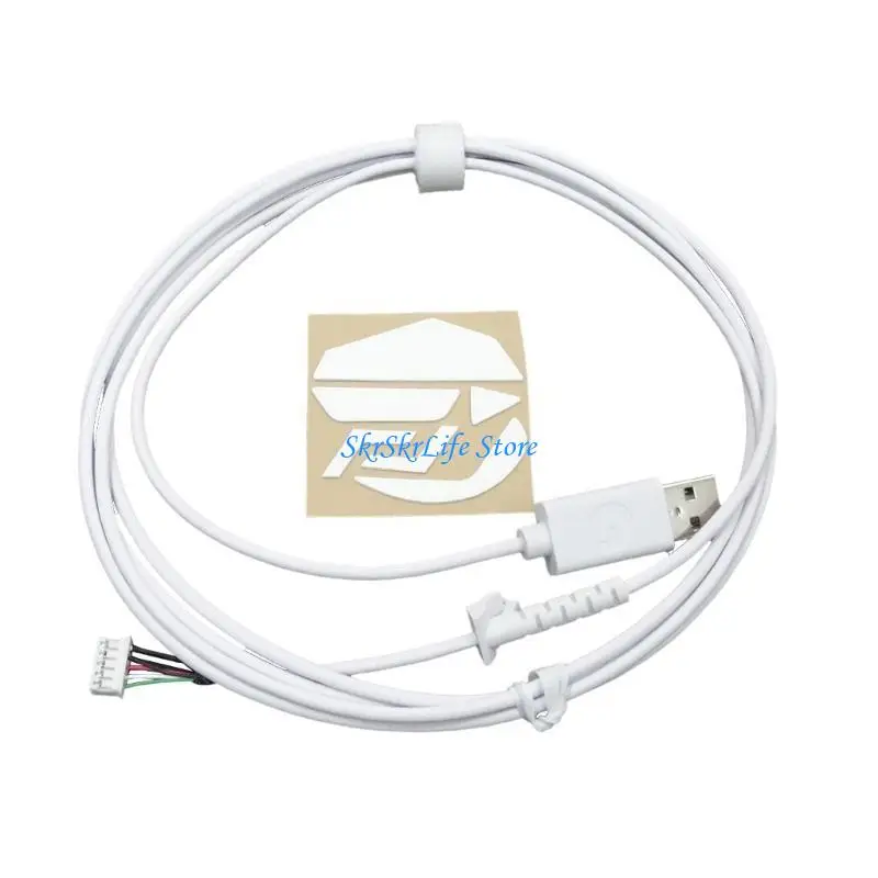 E65E 1Set Mouse Lines Replacement Durable PVC USB Mouse Cable and Mouse Feet for G502 Mouse