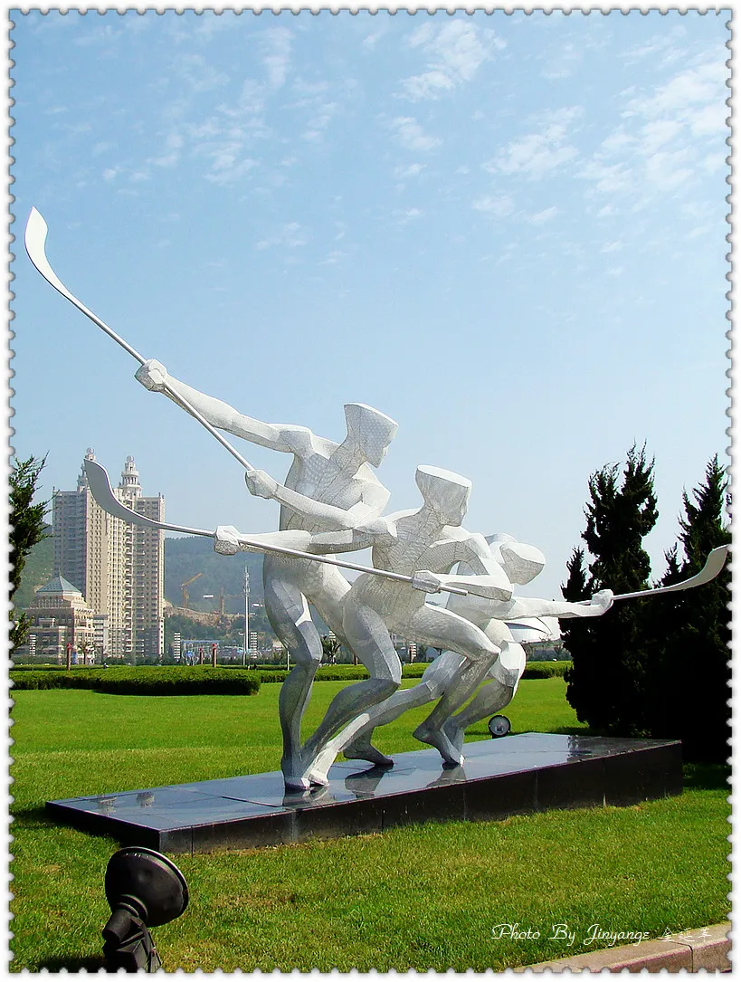 Artigianato in metallo con decorazione quadrata per scultura sportiva in acciaio inossidabile caldo