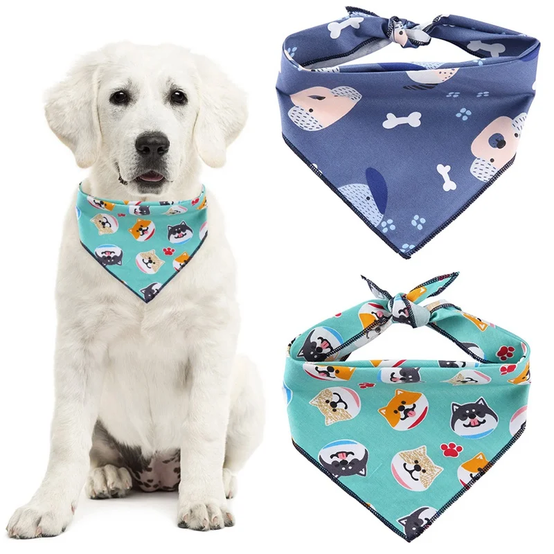 S/L Birthday Themed Triangular Pet Handkerchief Cartoon Dog Print Scarf Durable Puppy Products Teddy Hygiene Supplies