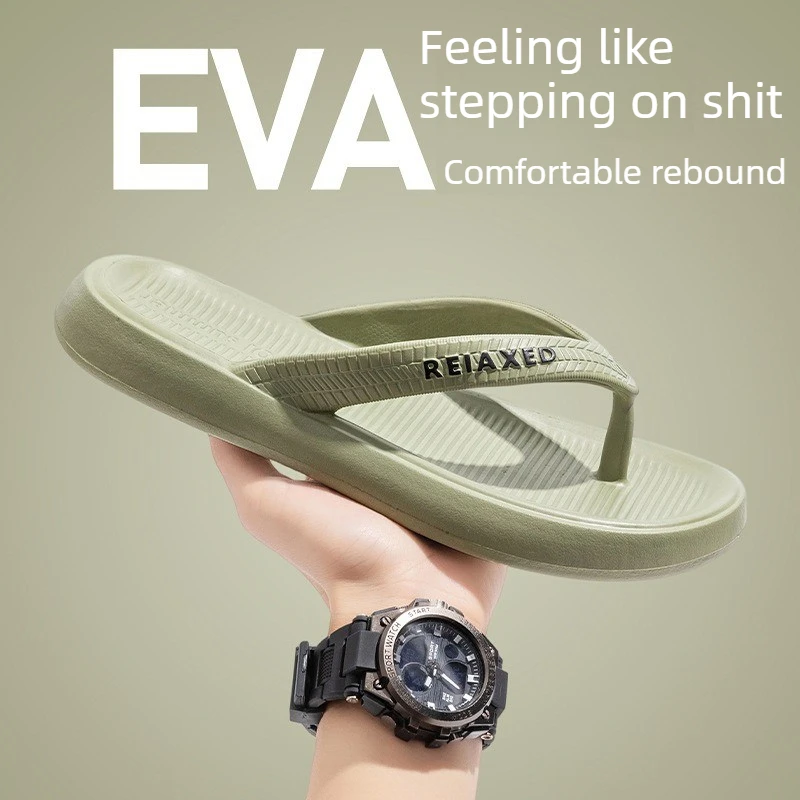 

EVA lightweight flip flops for men in summer, soft soled, comfortable, non slip, non smelly, beach sandals for couples