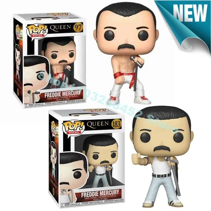 2024 New Arrival Funko POP! Rocks Star Queen series #97 Freddie Mercury #183 Vinyl Action Figure PVC Collection Toys for Gifts