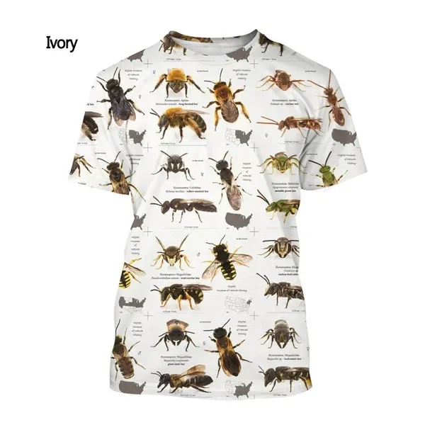 New Cute Bird Insect Graphic T Shirt Fashion 3D Print Casual Short Sleeves Men Women O Neck Loose T-Shirts Novelty Kid Tee Tops