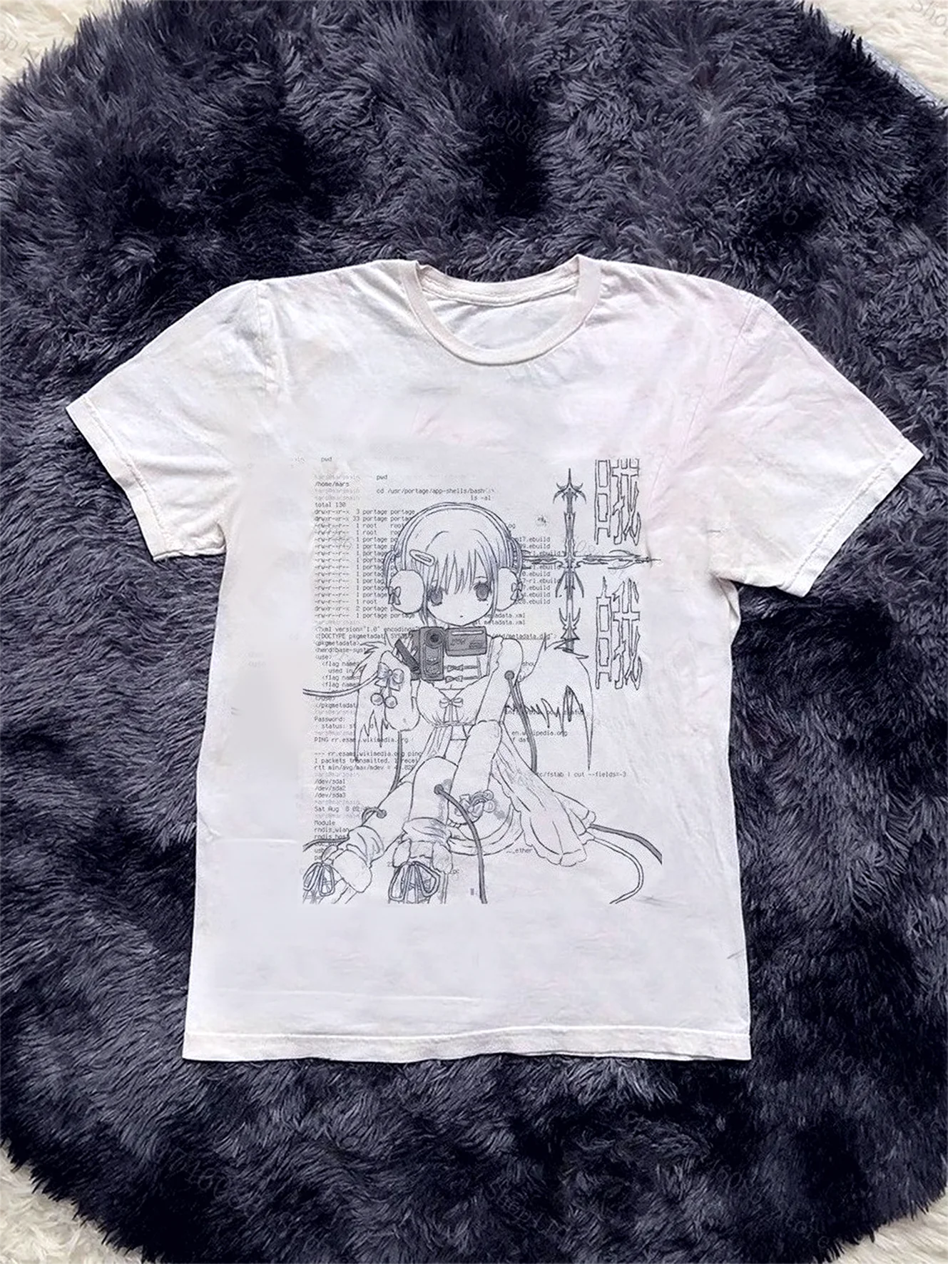 

2000s Clothes Y2k Retro punk Tops Women Kawaii Graphic T Shirts Baby Tees Y2k Kitty 90s Vintage Clothes Woman T-shirts Kpop Emo