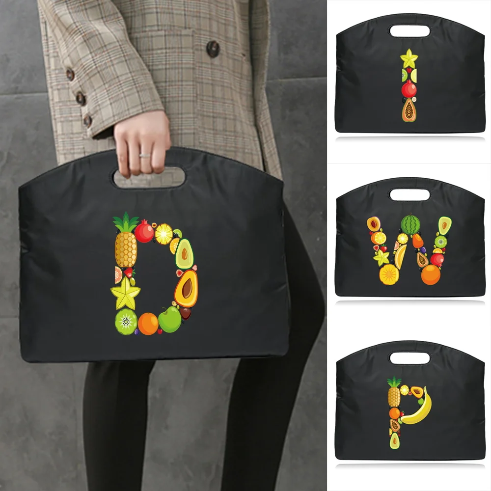 

Briefcase Work Commuting Notebook Document Storage Fruit Pattern Printing Series Office Case Business Portable Bag
