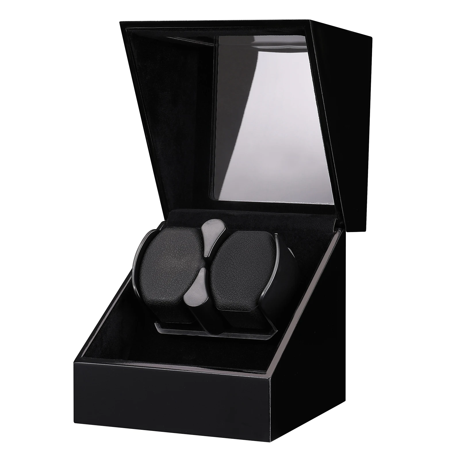 

MINEESI Custom Logo High Gloss OEM ODM Wood Luxury Watch Winder Case Custom Rotating Double Automatic Watch Winder Box