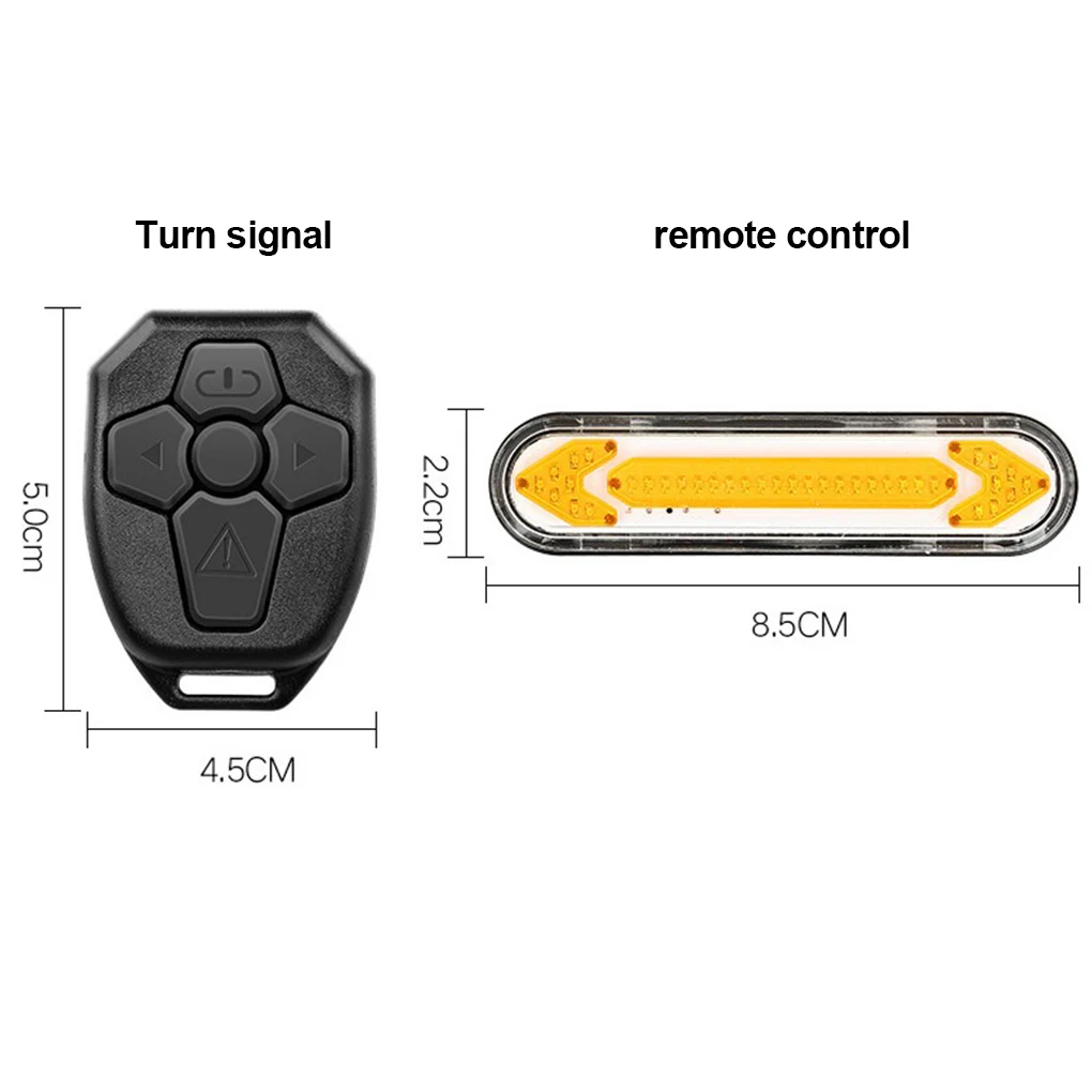 

Turn Signal Light 100lm Remote Control Bicycle Taillight IPX4 Waterproof Rechargeable Bike Warning Light, Red