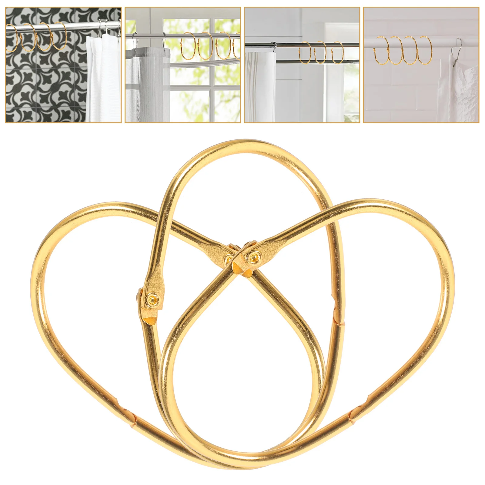 

20Pcs Metal Shower Curtain Rings Heavy Duty Smooth Sliding Hooks for Bathroom Shower Rods Rust Resistant Oval Curtain Hangers