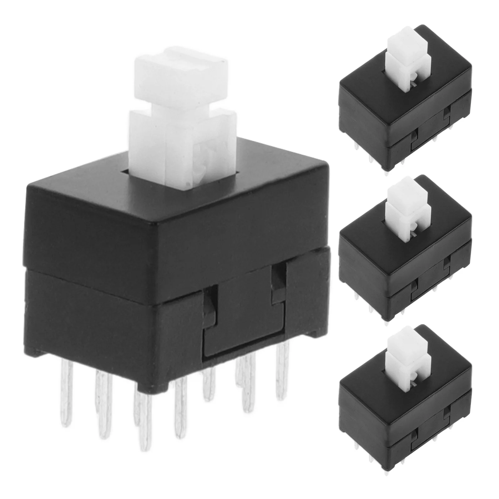 4 Pcs Mixer Switch Push Button Lock Diy Reliable Self-locking Switches