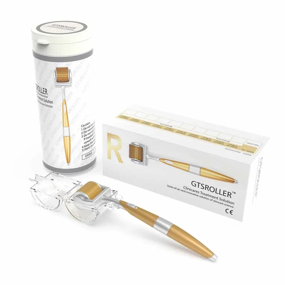 GTSROLLER 192 Derma Roller Stamp Titanium Tips 0.2 / 0.25 / 0.3mm Micro Needles System Dermaroller Mesotherapy للعناية بالوجه وعلاج الجسم ونمو الشعر Microneedling Mezoroller