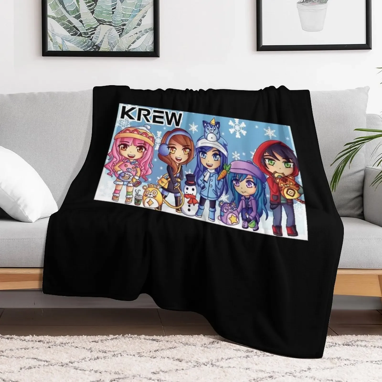 the krew,Funneh Plushy on a scooter,itsfunneh Throw Blanket Sofa Quilt Thins Blankets