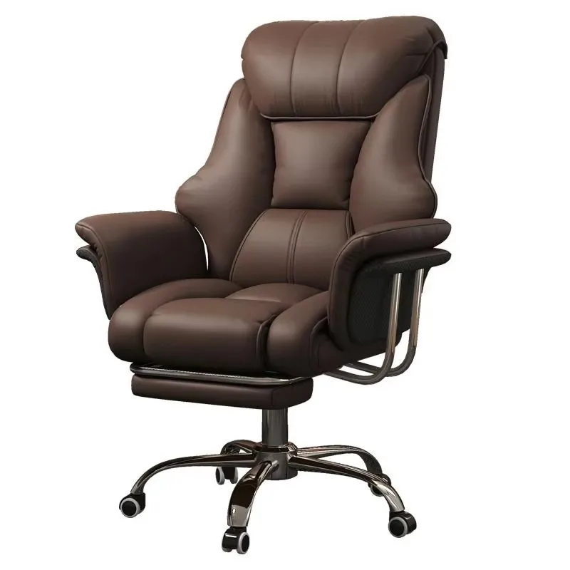 

Lounge Leather Office Armchair Rolling Wheel Reclining Desk Accent Armchair Massage Lazy Cadeira De Escritorio Luxury Furniture