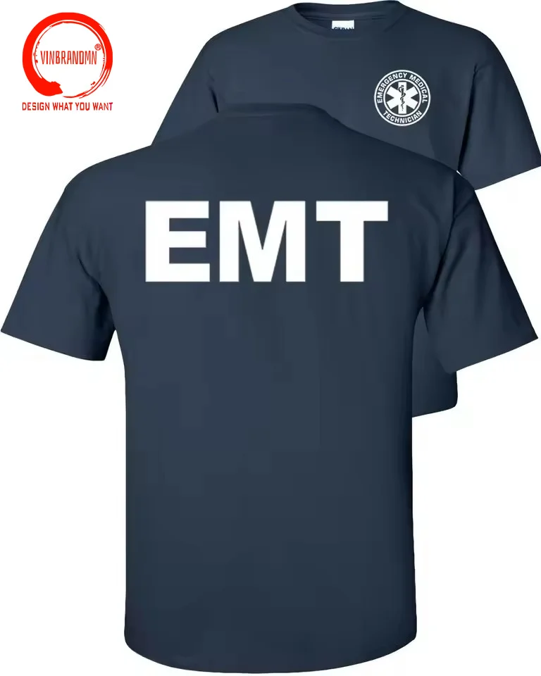 EMT T-Shirt Emergency Medical Technician Men Funny Harajuku T Shirts Summer Classic Short Sleeves 100% Cotton Tshirt Camisetas