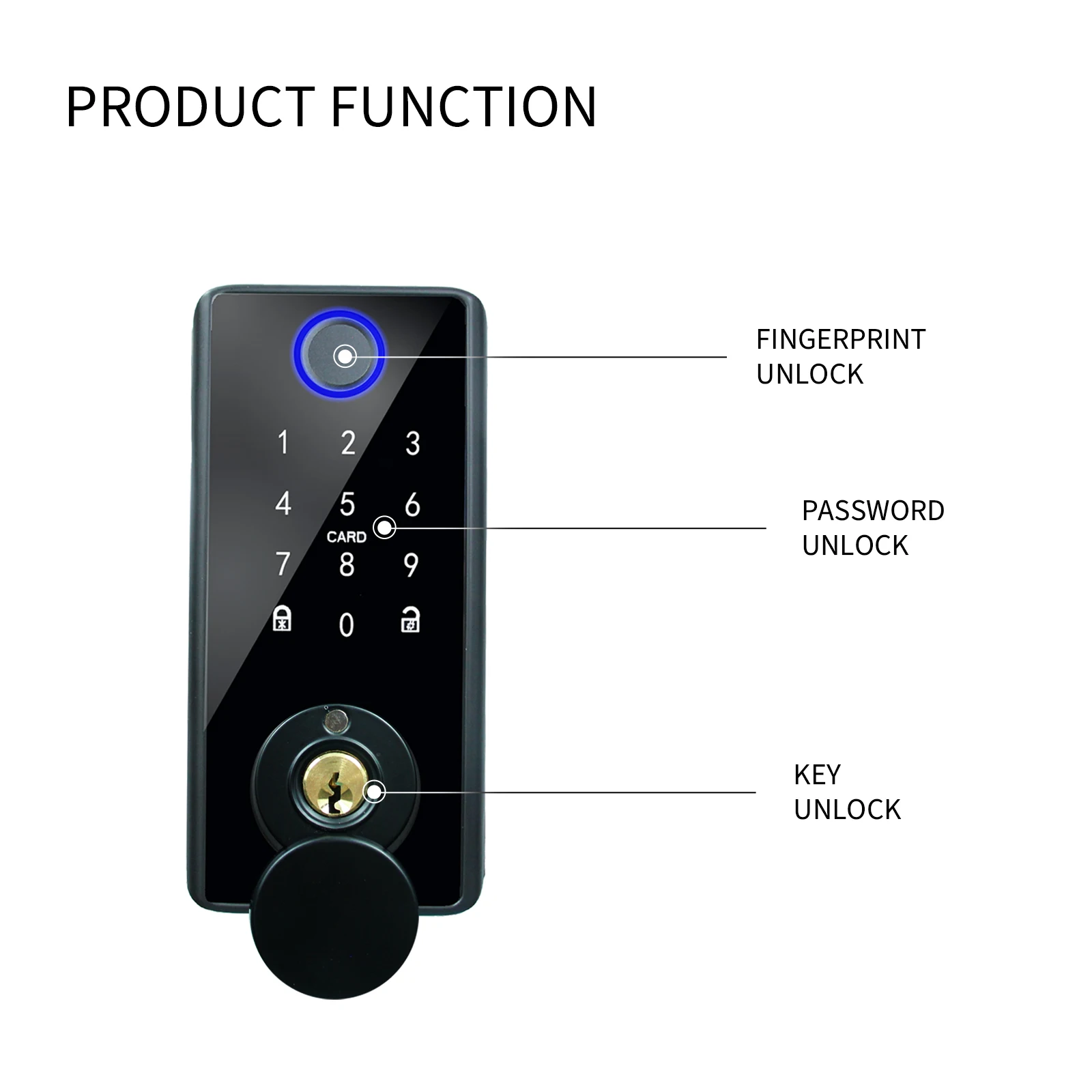 Imagem -03 - Phipulo-fechadura da Porta Eletrônico para Tuya Deadbolt Lock Fingerprint Lock Keyless Entry Smartlife App Desbloqueio Remoto