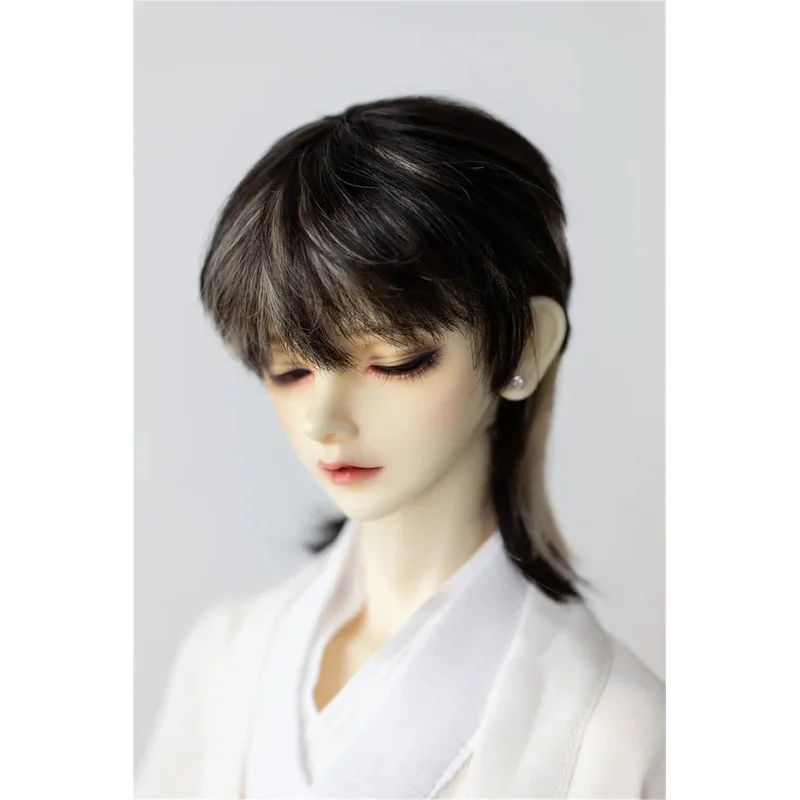 BJD Puppe Perücke 1/3 1/4 1/6 1/8 Weiche Milch Seide Rot Schwarz Kurze Haare Jungen Mädchen Wolf's Tail Highlights 23-24 cm Spielzeug Puppe Zubehör