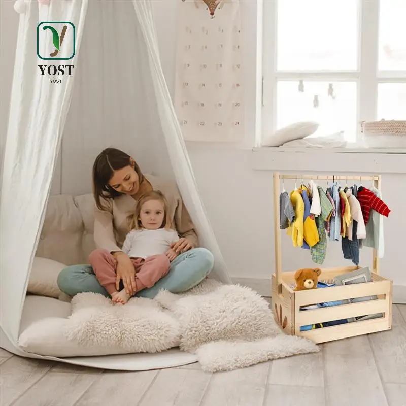 YOST-cesta de baño de madera con asa, caja de almacenamiento de ropa de bebé, cesta de almacenamiento de juguetes adecuada para padres nuevos embarazadas