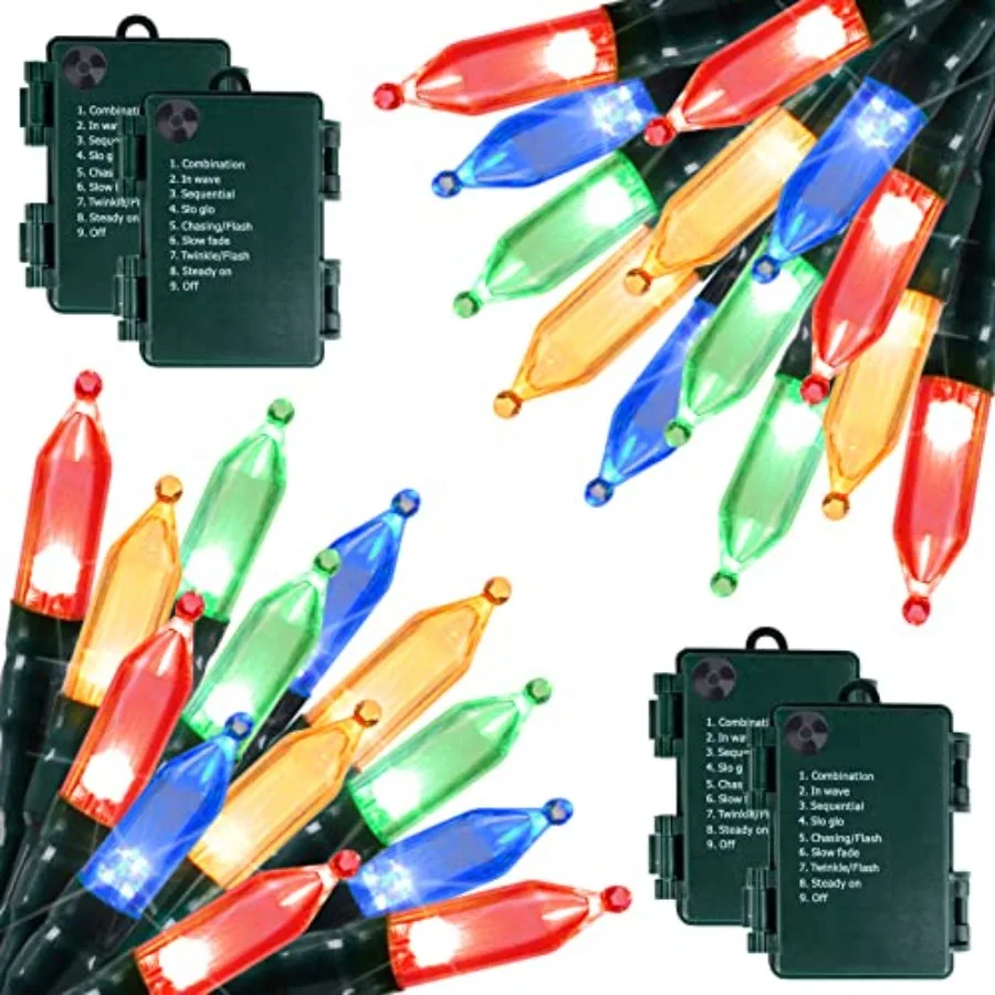 

Christmas Lights 4 Pack Battery Powered String Lights with Green Wire for Holiday Decorations, Tree Lights, Party, Xmas, Easter