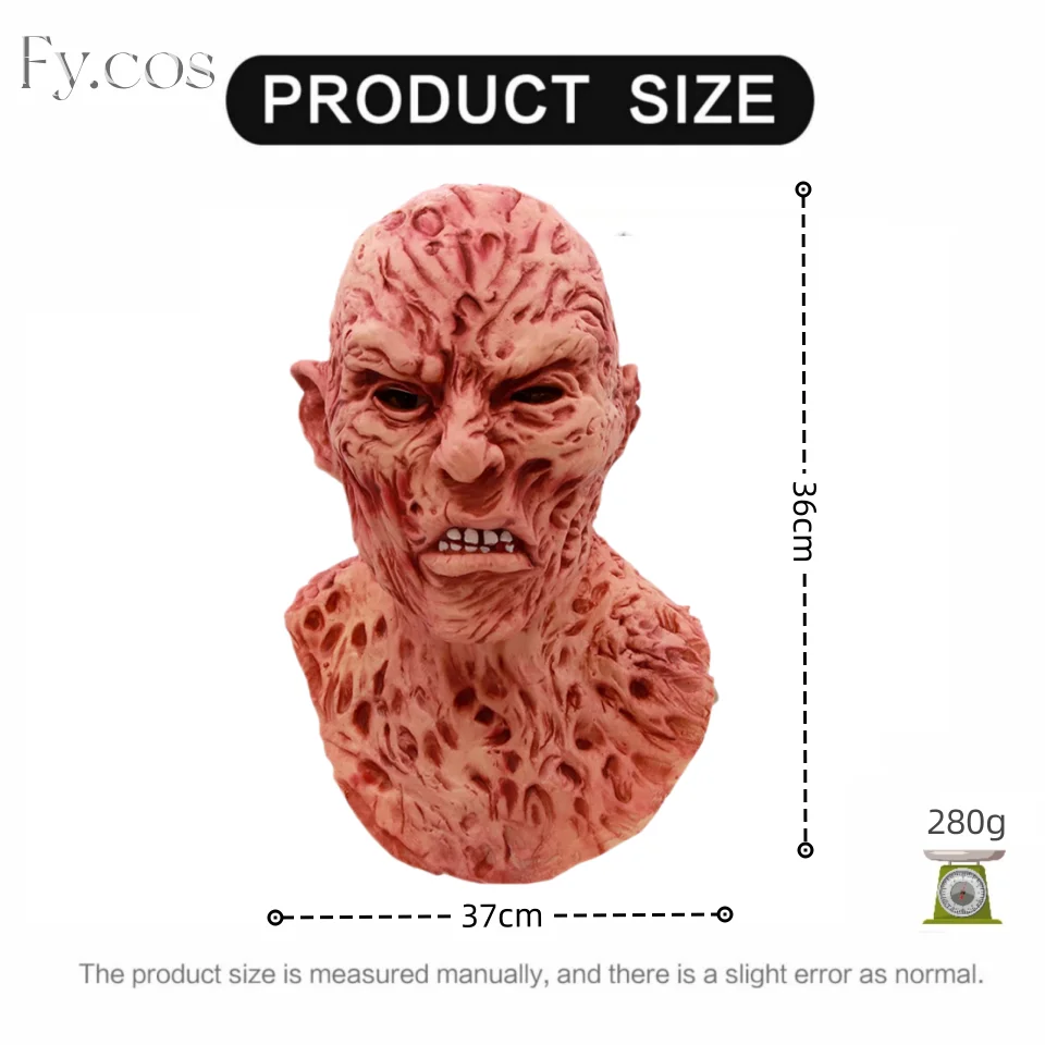 Scary Halloween Masks for Men Freddy Krueger Costume Gloves Cosplay bloody full face camouflage horror mask latex mascara