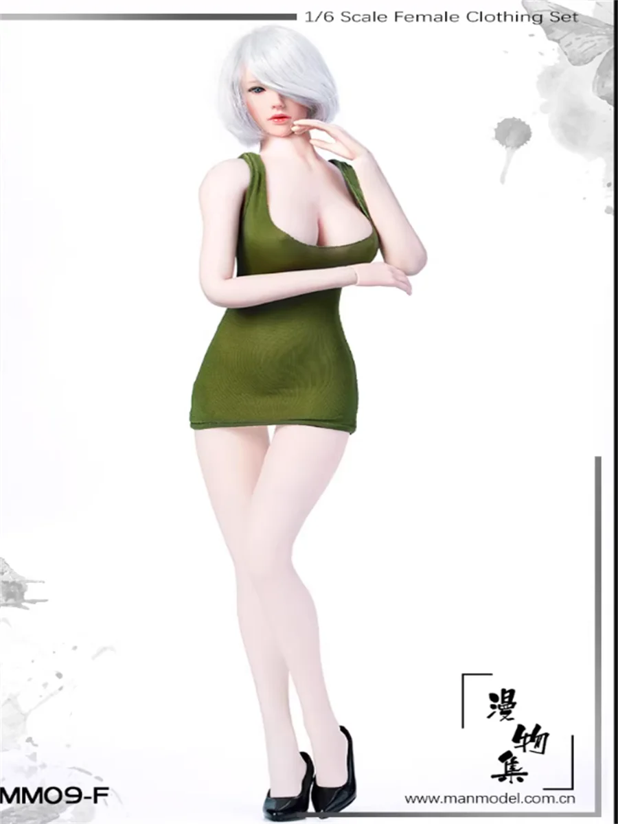 

High Quality mm09 1/6 Scale Female Soldier Skirt Pretty Girl Clothing Accessory Dress Sexy Fit 12inch Action Figure Model Toys