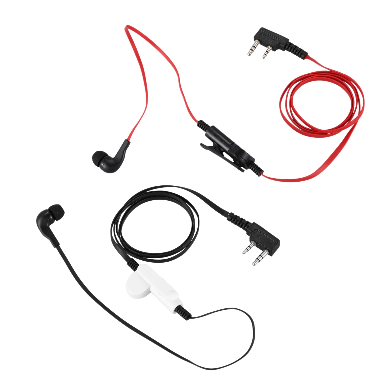 

M05K 2 шт. 2-контактный наушник в стиле лапши с разъемом K, наушник, гарнитура для Baofeng Uv5r Bf-888S Uv5r, черный провод и красный провод