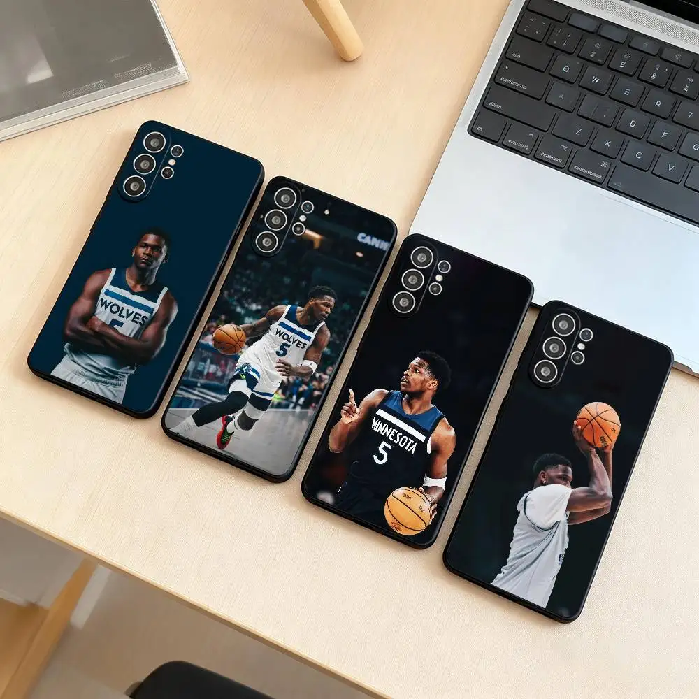 

A-Anthony Edwards Phone Case For Samsung S25,S24,S21,S22,S23,S30,Ultra,S20,Plus,Fe,Lite,Note,10,Black Cover