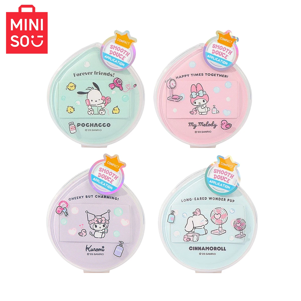Miniso sanrio antibacteriano extra grande algodão doce bolso almofada de ar maquiagem pó puff pó antiaderente de longa duração