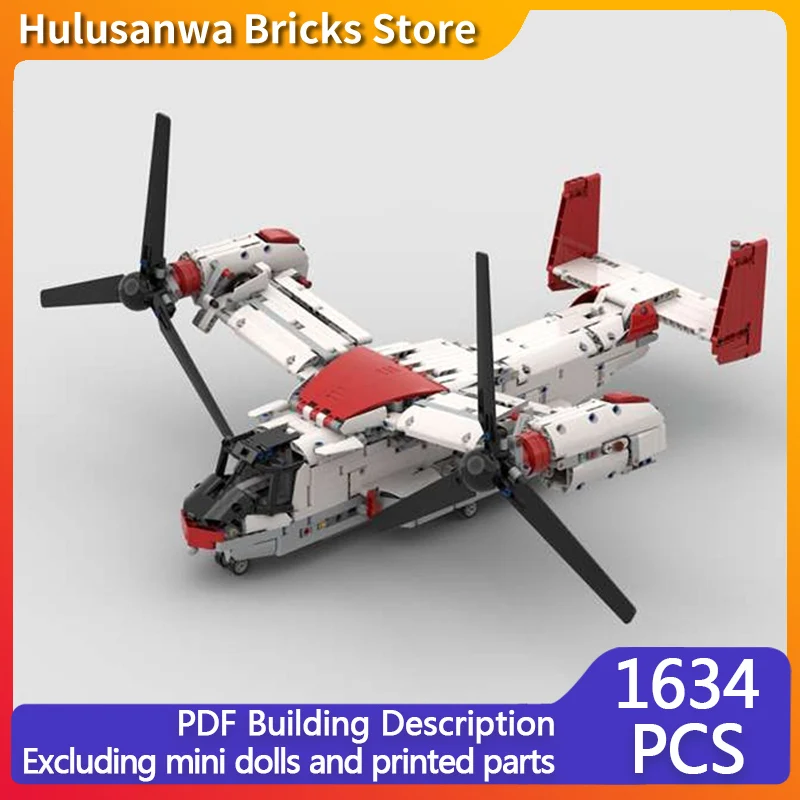 

V-22 Modern Military Aircraft Model MOC Building Bricks War Equipment Modular Technology Gift Holiday Assemble Children Toy Suit