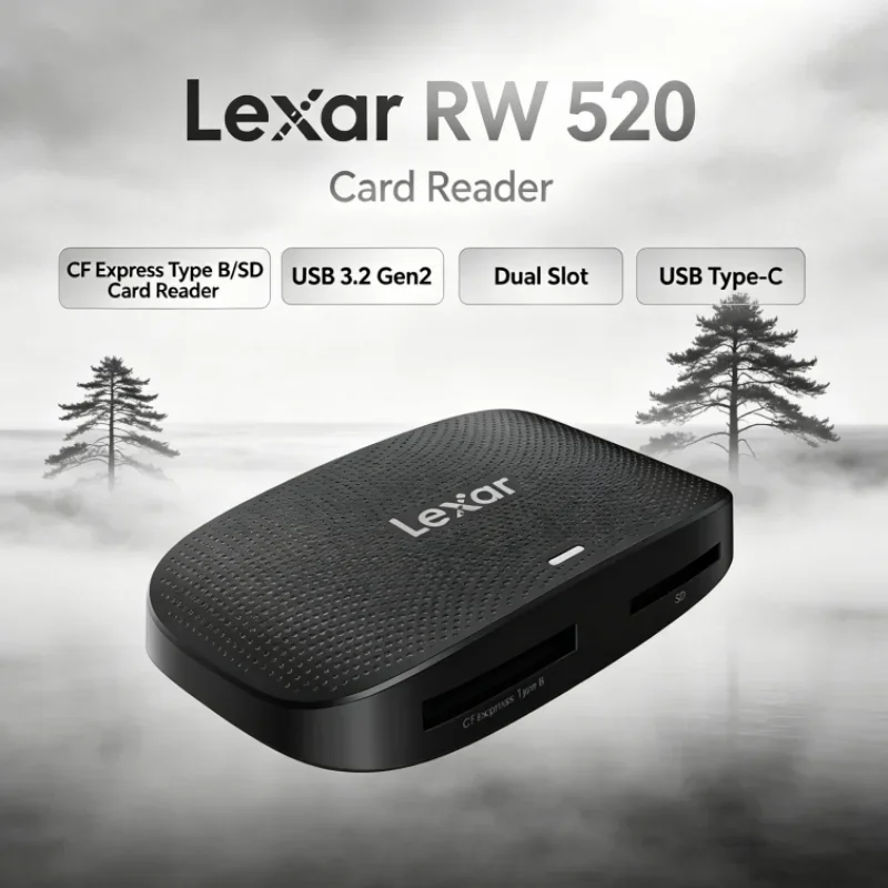Lexar RW520 Memory Card Reader High Speed USB 3.2 Gen 2 CFexpress Type B SD Card Reader 8K RAW for Video Transfer
