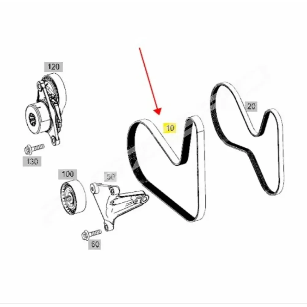 A0039935396 Car Engine Rubber Drive Belt for Mercedes Benz 205 C180 C200 C260 E180 E200 E260 SLK200 Brand New Genuine