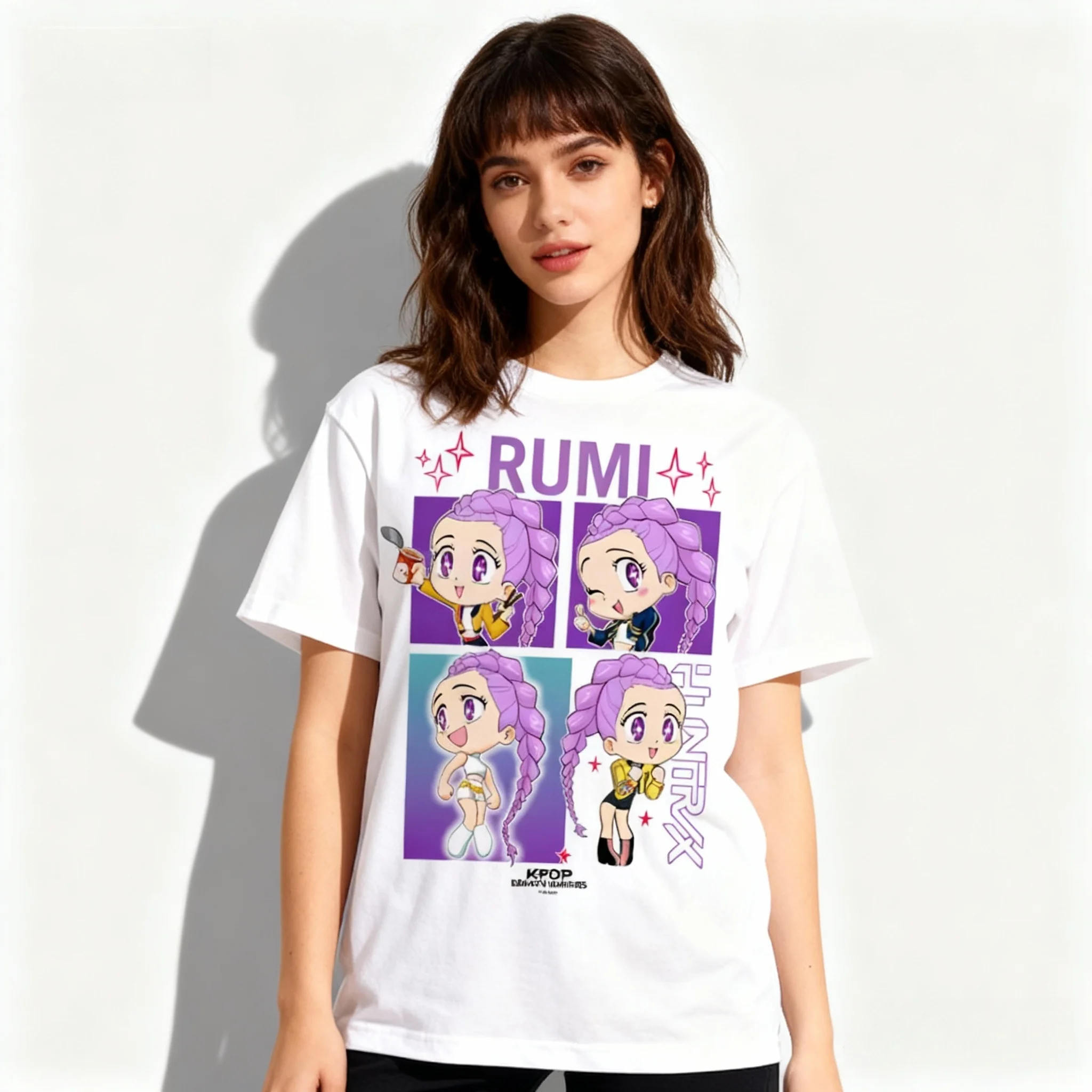 

25/26 Summer Anime Movie KPOP Witch Hunt Character T-shirt Korean European and American Street Oversized Adult Women Children