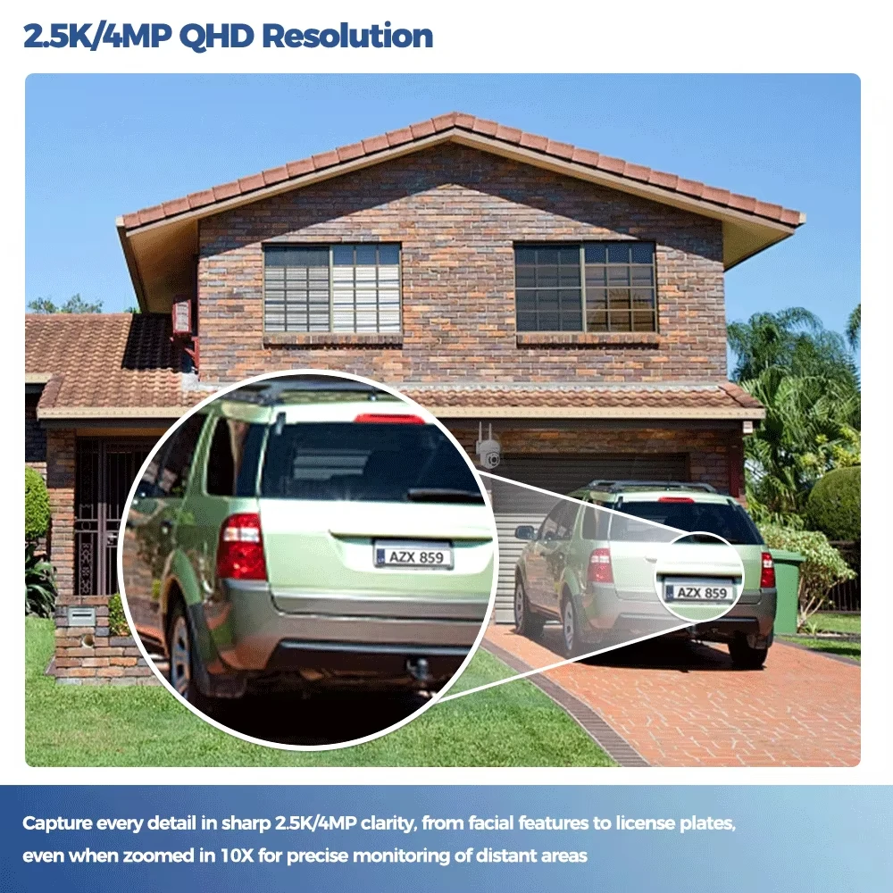 كاميرا مراقبة تعمل بالطاقة الشمسية 2K لاسلكية خارجية طاقة مستمرة أبدية 135 ° رؤية واسعة الزاوية IP67 مقاومة للعوامل الجوية مع اتصال WiFi #3