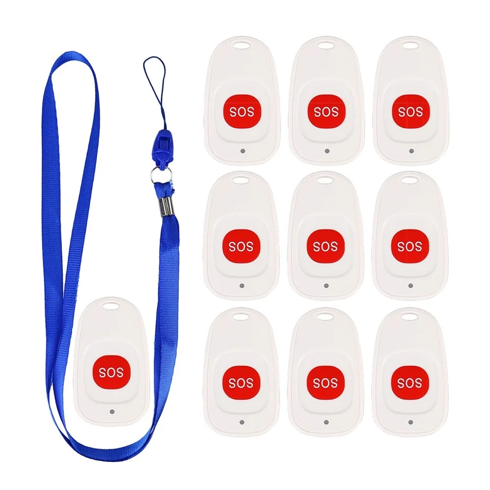 Go! 10pcs TH001 Emergency Call Button SOS Transmitter Wireless Call Bell Pager for the Elederly Clinic Patient