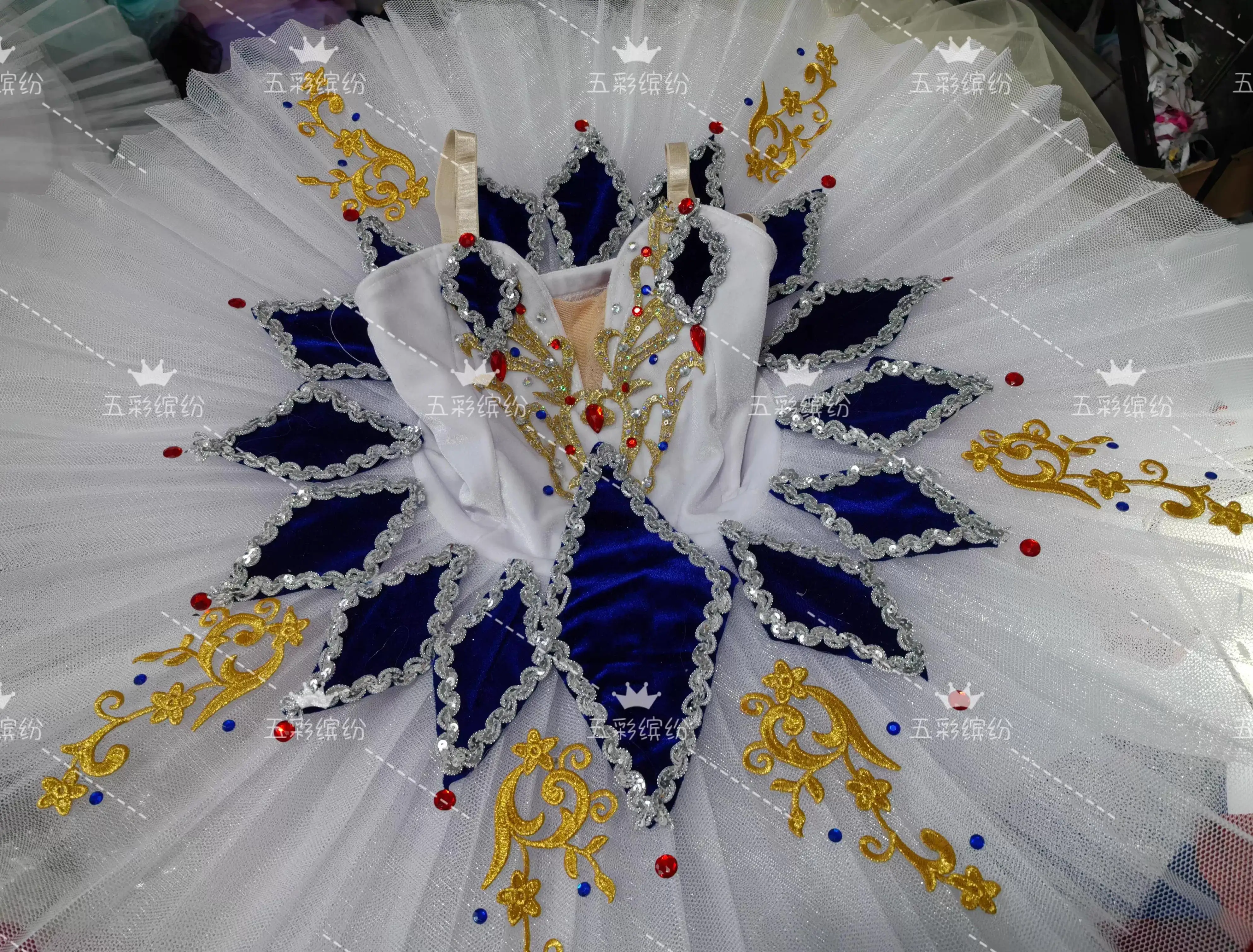 تنورة باليه للأطفال من جوكر، أزياء باليه توتو احترافية، فستان مسابقة المهرج الأبيض والأزرق، تنورة توتو للبالغين