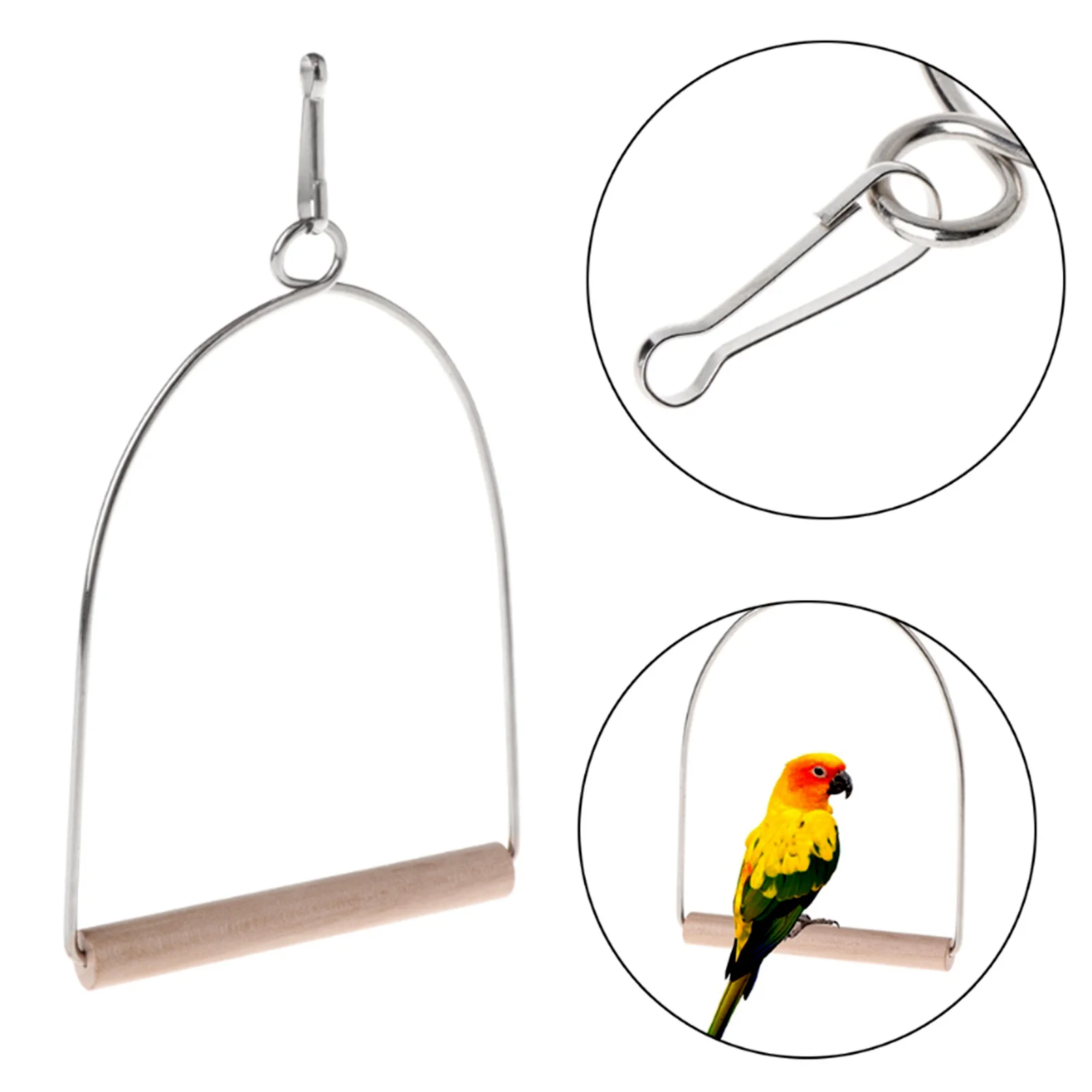 Juguetes de Columpio para Loros, Soporte Colgante de Acero Inoxidable para Pájaros, Columpios y Perchas para Periquitos, Cacatúas, Calopsitas y Agapornis