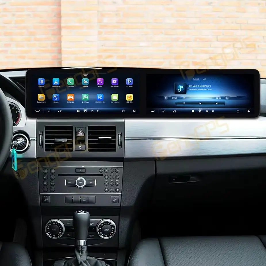 

Android 13, двойной 12,3-дюймовый Carplay для Mercedes-Benz GLK 2009-2012, автомобильное радио, GPS-навигация, радио, мультимедийный плеер, HD-экран