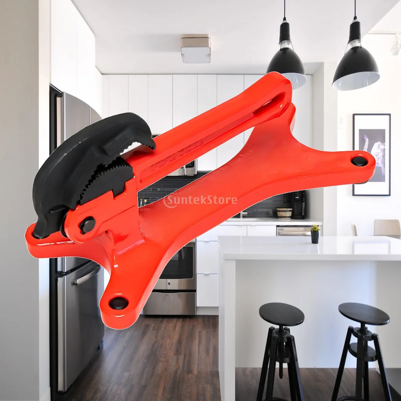 Adjustable Heavy Duty Pipe Vise Aluminum Bench Clamp Auto Locking Handheld Tool for Workshop Copper Pipe Installation