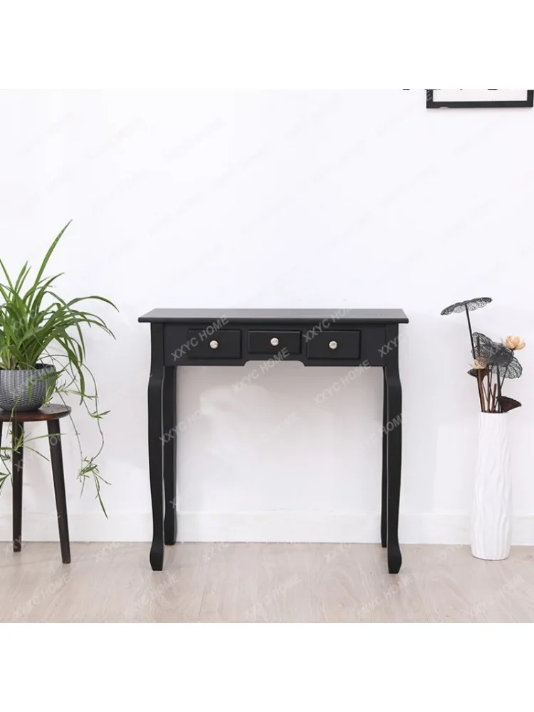 Simple Solid Wood Dressing Table Dressing Mirror Simple Small Apartment Mini Dresser Dressing Table