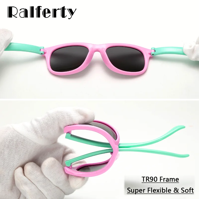 Ralferty TR90 Flexible Kids Sunglasses Polarized Child Baby Safety Sun Glasses UV400 Eyewear Infant oculos de sol 2025 Shades