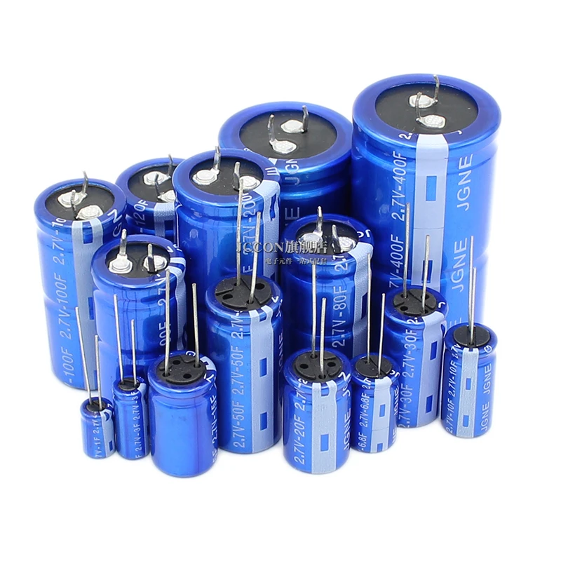 

5PCS 2.7V 1F/2/3/6.8/10/15/20/30F-400f cylindrical R-type supercapacitor