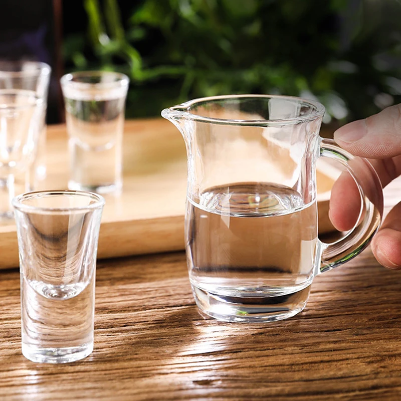 7pcs Wine Glass Set 120ml Handle Wine Dispenser 10ml/12ml/15ml Shot Glass Transparent Drinkware with Gift Box for Friends Cups